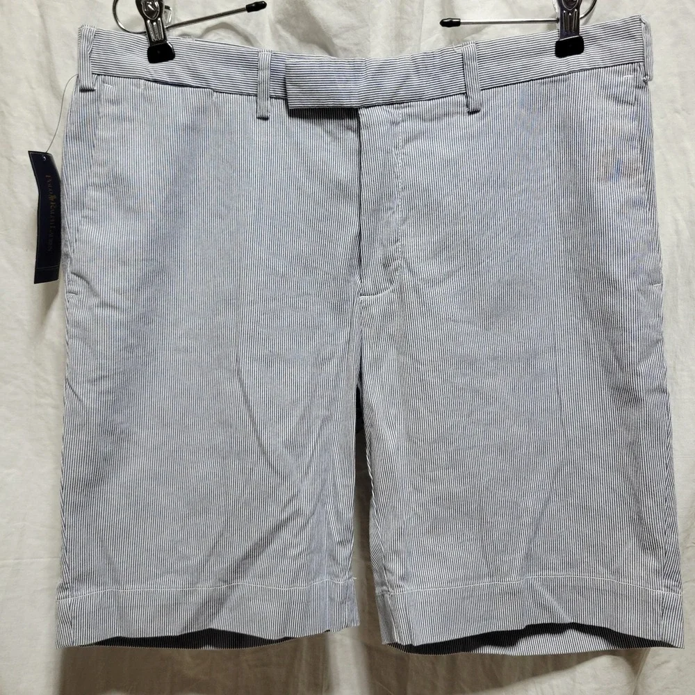 Polo Ralph Lauren‎ Shorts Mens Size 34 Blue White Stripe 100% Cotton NWT